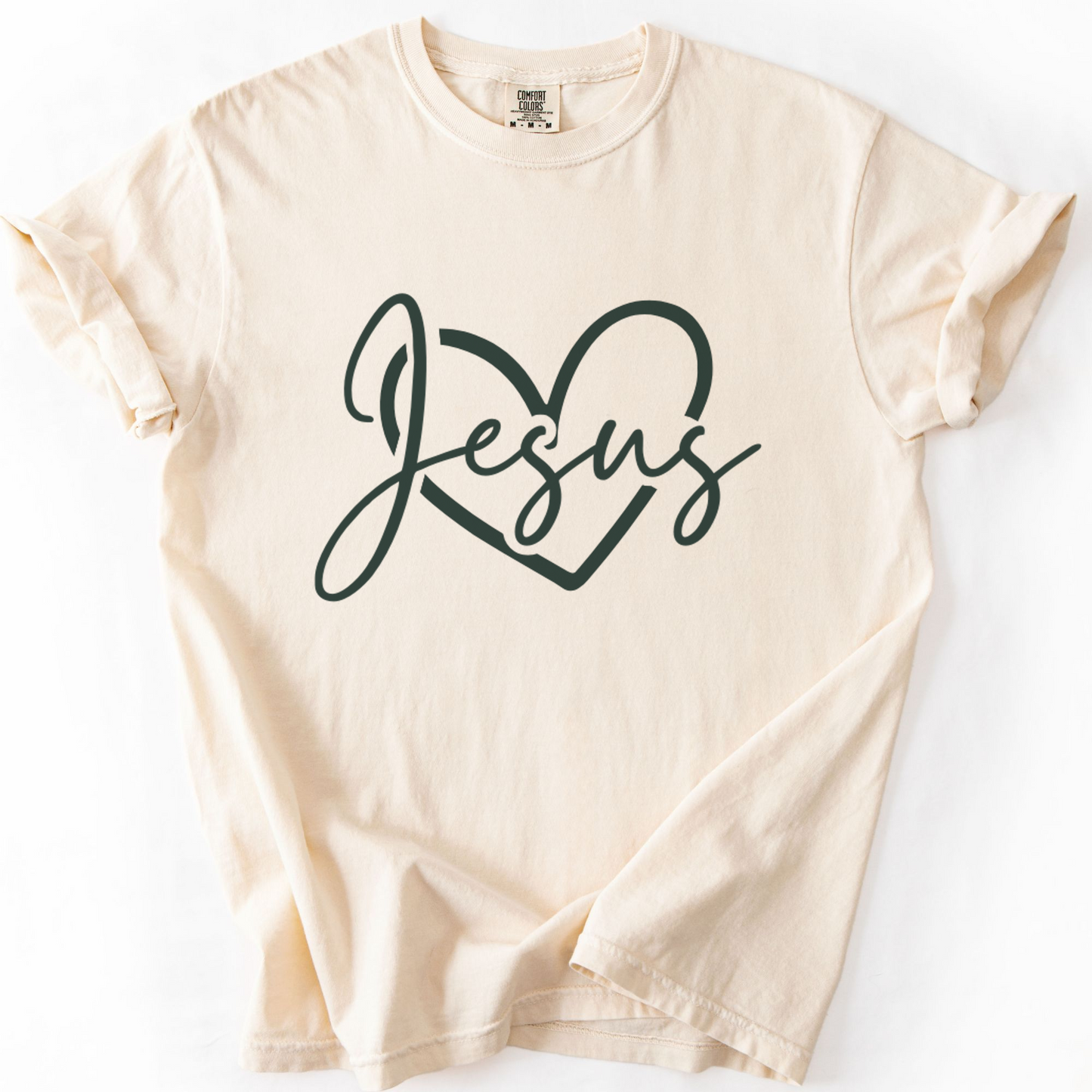 Jesus Heart Shirt, Christian Faith Tee, Minimalist Comfort Colors Gospel Shirt