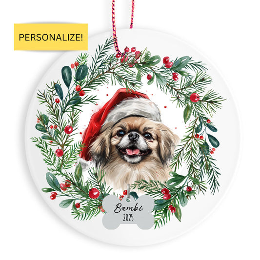 Personalized Pekingese Christmas Ornament