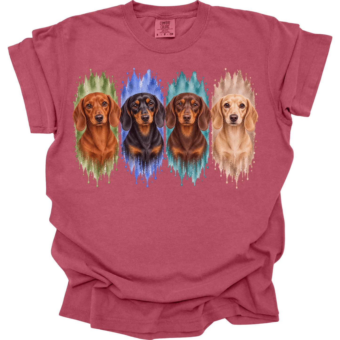 Dachshund Shirt, Red Black Tan Chocolate Cream Doxie Dog Mom Gift