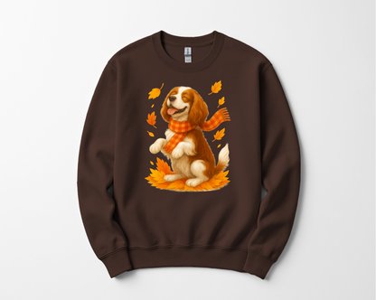 Cavalier King Charles Autumn Shirt, Cozy Spaniel Sweatshirt, Fall Dog Lover Apparel, Cavalier Leaves Gift, Cute Dog Clothing