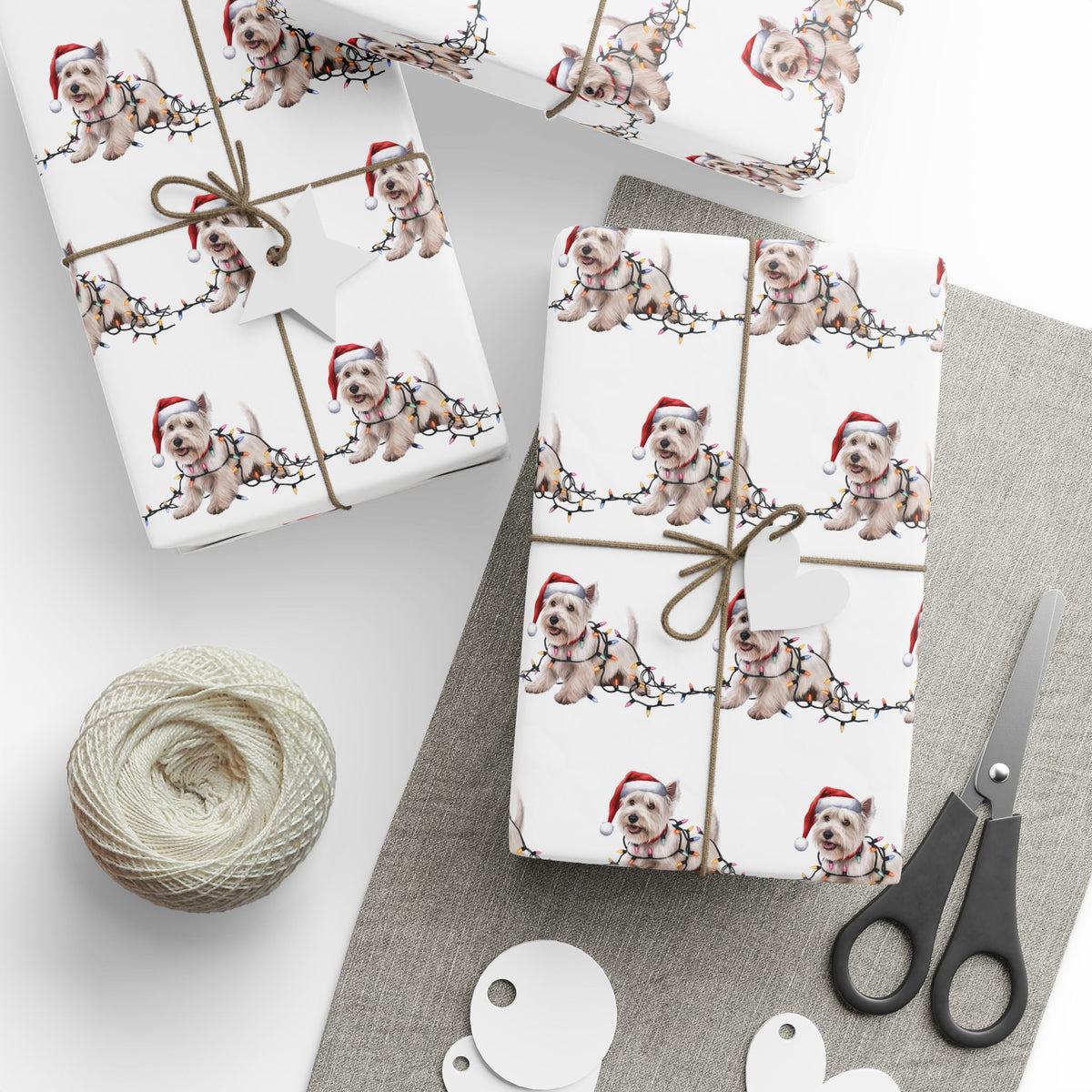West Highland Terrier Christmas Lights Wrapping Paper