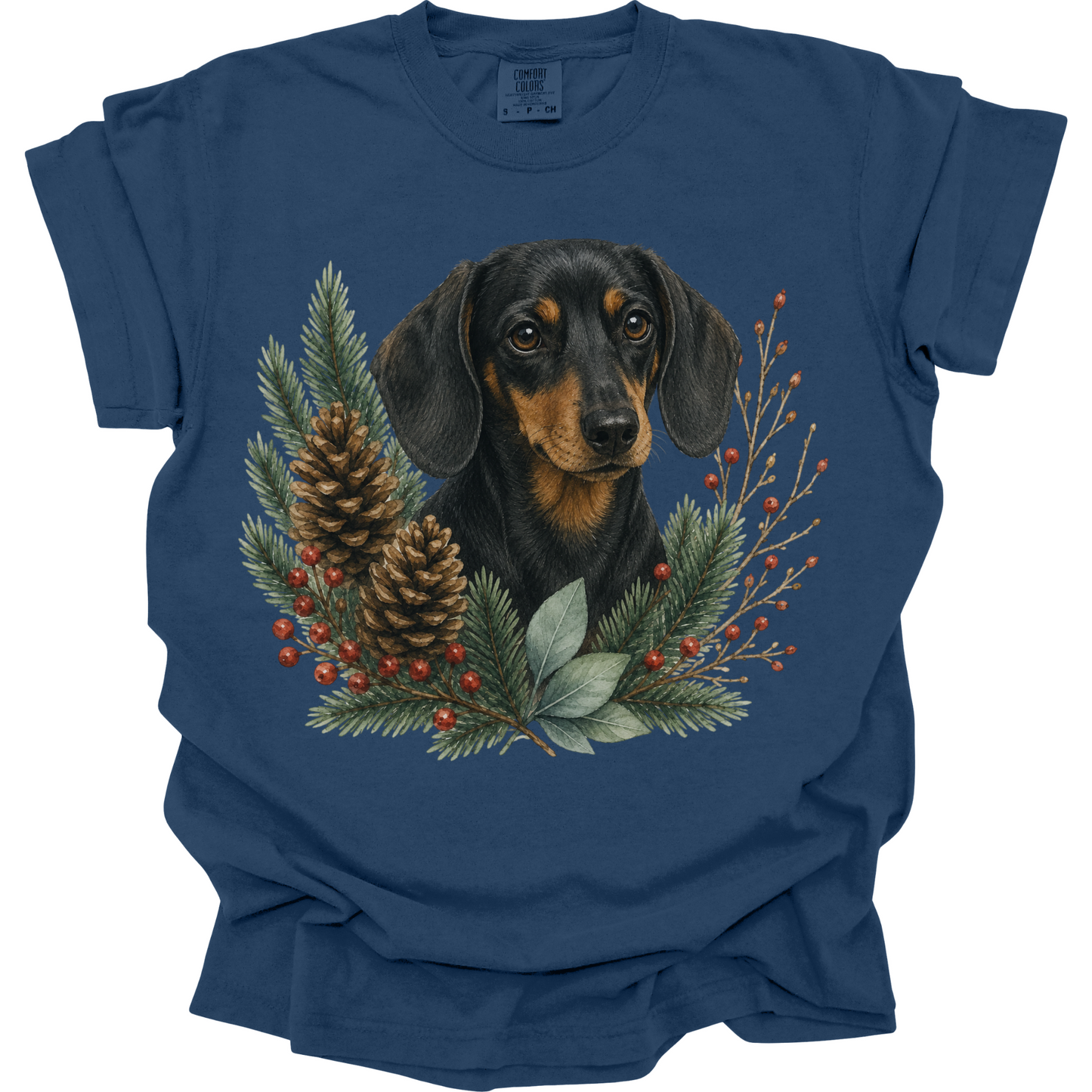 Black and Tan Dachshund Christmas Shirt, Winter Dog Mom Tee, Dachshund Lover Gift