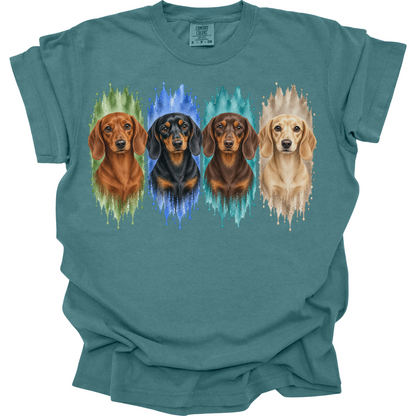 Dachshund Shirt, Red Black Tan Chocolate Cream Doxie Dog Mom Gift