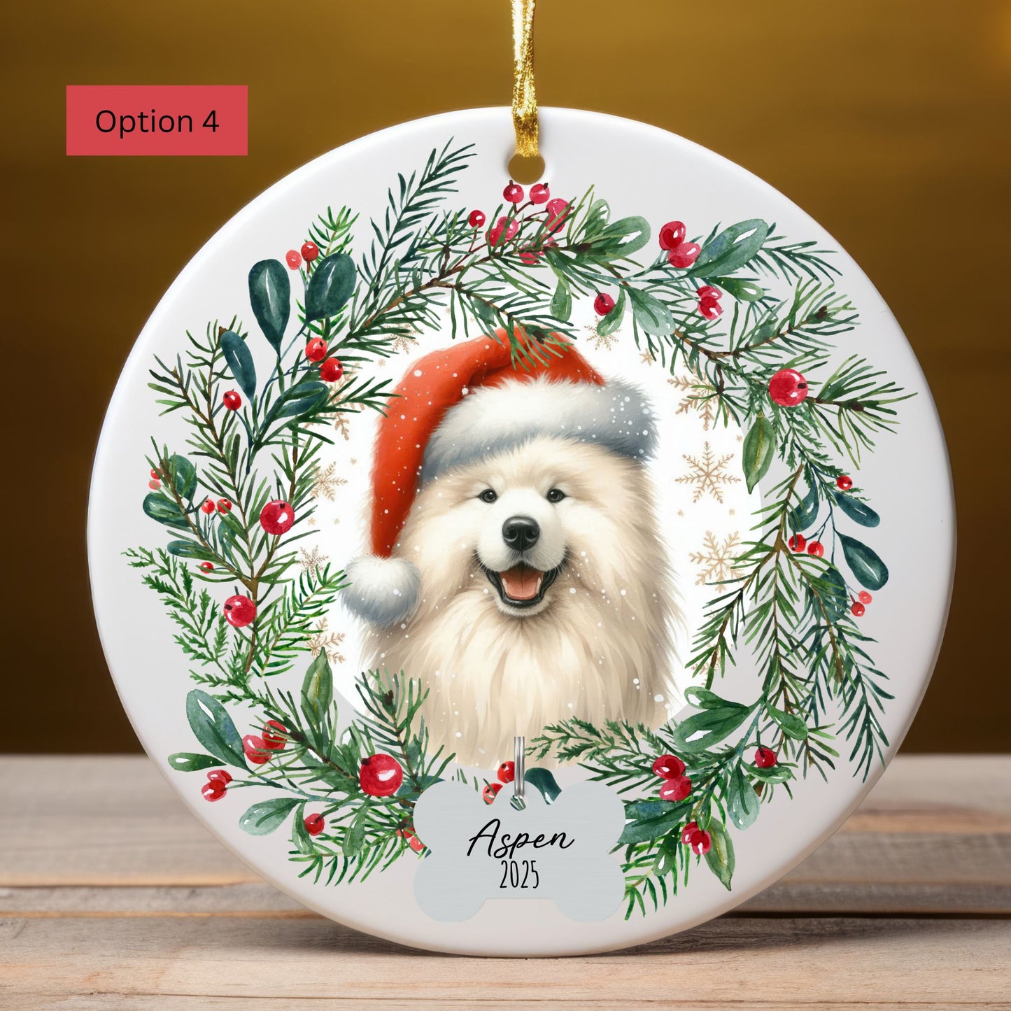 Personalized Samoyed Christmas Ornament