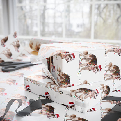 Borzoi Christmas Lights Wrapping Paper