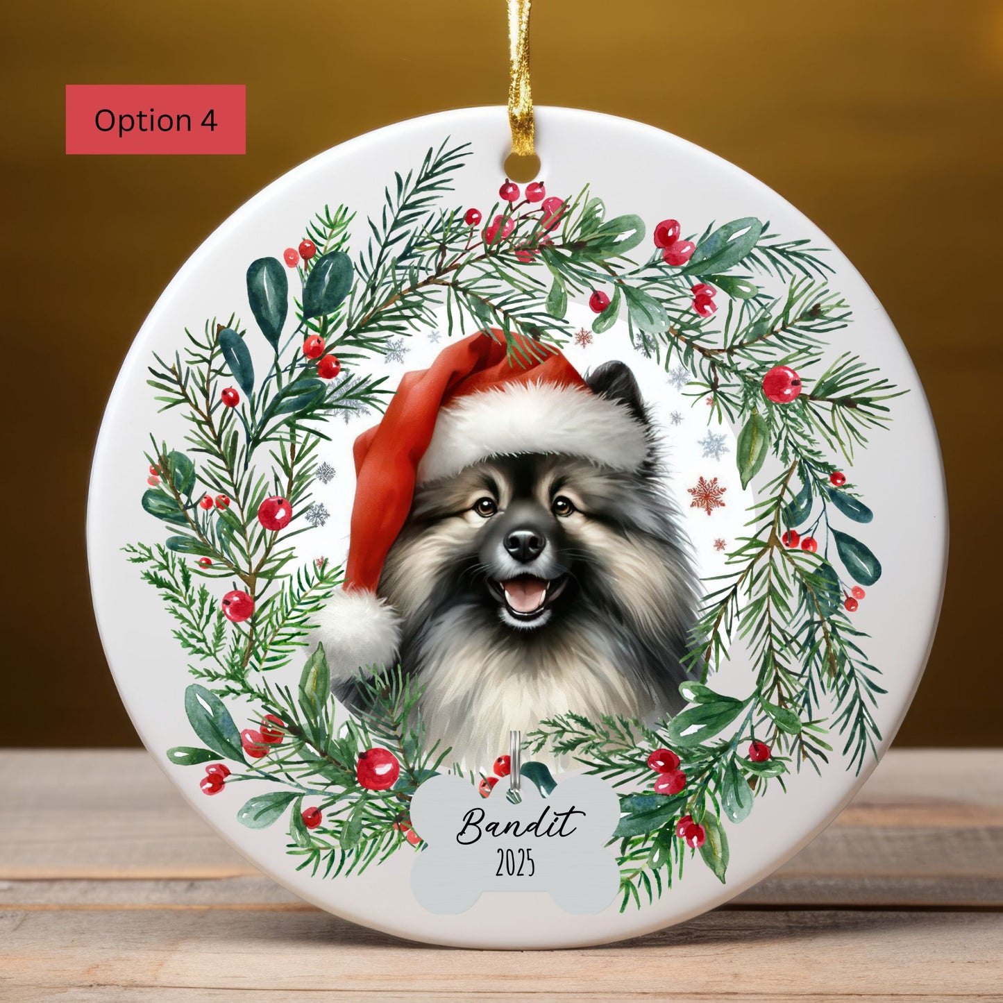 Personalized Keeshond Ornament