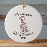 Load image into Gallery viewer, Christmas Kuvasz Ornament, Christmas Lights Dog Keepsake
