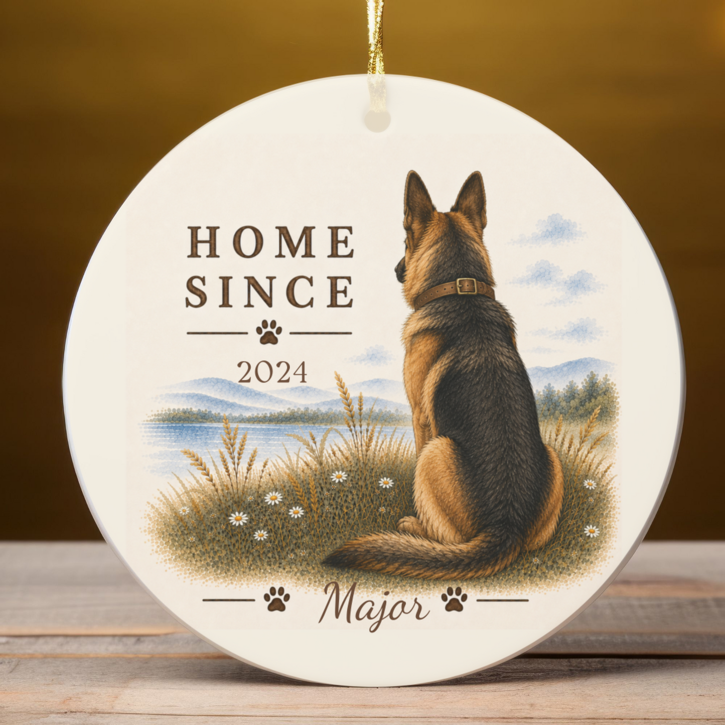 Personalized German Shepherd Ornament, Double Sided Gotcha Day Gift, Custom Dog Keepsake