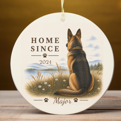 Personalized German Shepherd Ornament, Double Sided Gotcha Day Gift, Custom Dog Keepsake