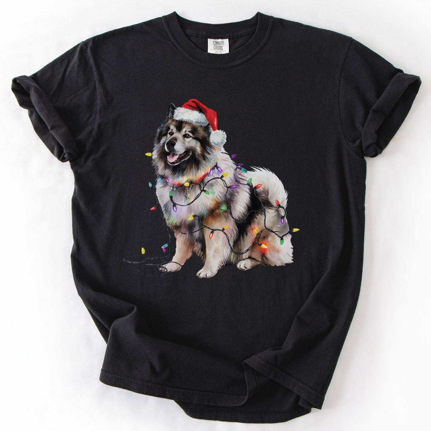 Christmas Keeshond Shirt, Christmas Lights Dog Shirt, Christmas Dog, Keeshond Mom Shirt, Gift for Dog Lover, Keeshond