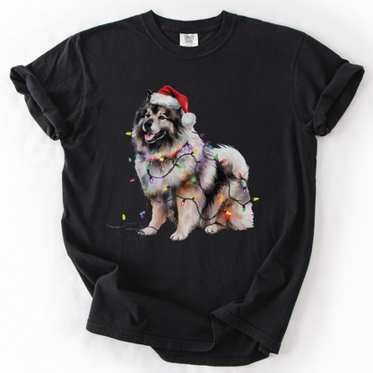 Christmas Keeshond Shirt, Christmas Lights Dog Shirt, Christmas Dog, Keeshond Mom Shirt, Gift for Dog Lover, Keeshond