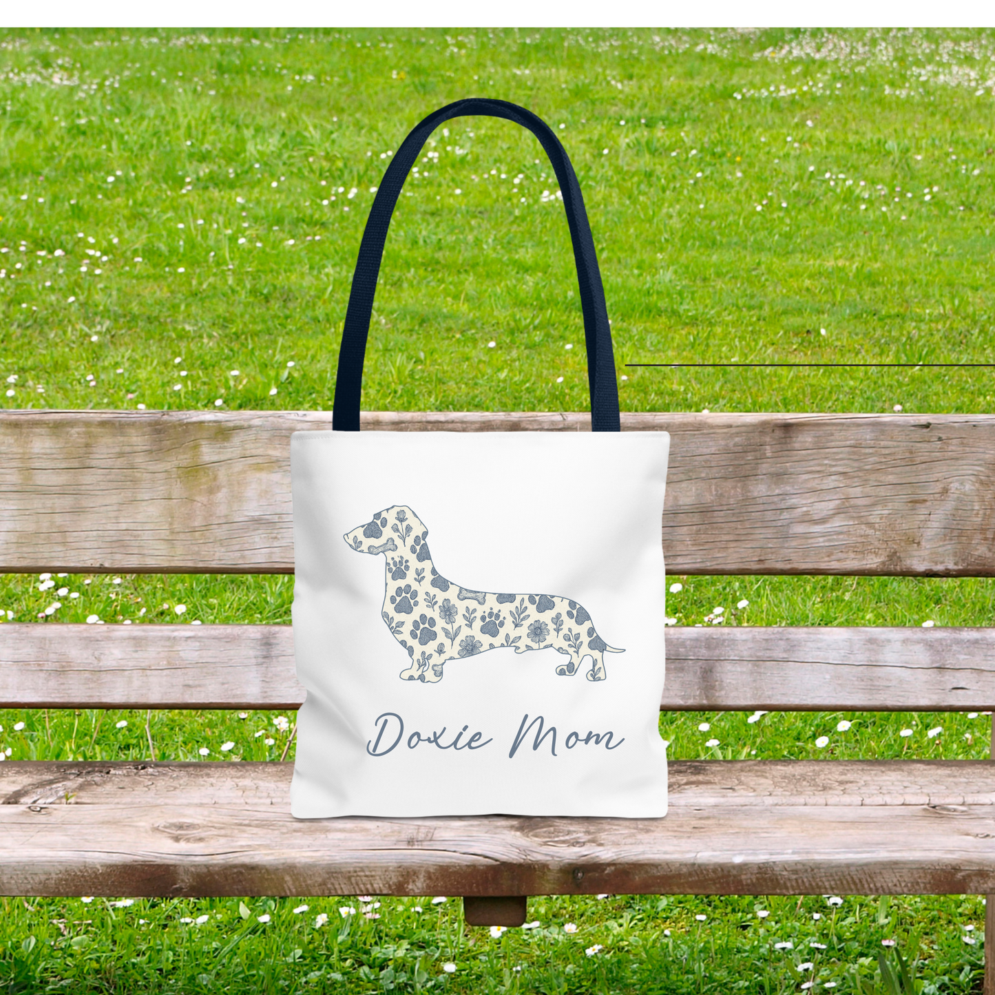 Personalized Floral Dog Tote Bag
