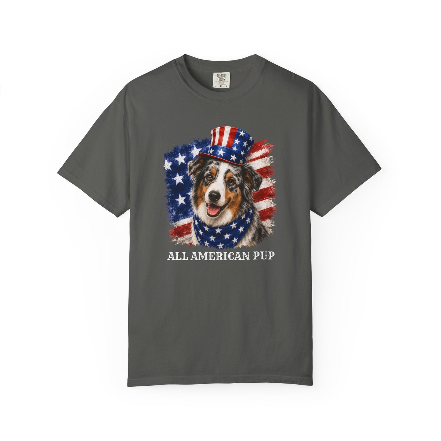 Patriotic Australian Shepherd  All American Pup Shirt