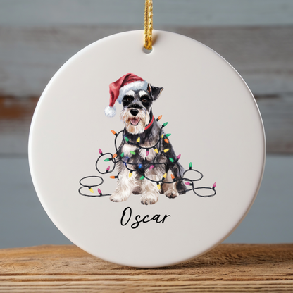 Personalized Schnauzer Ornament, Custom Dog Lover Gift