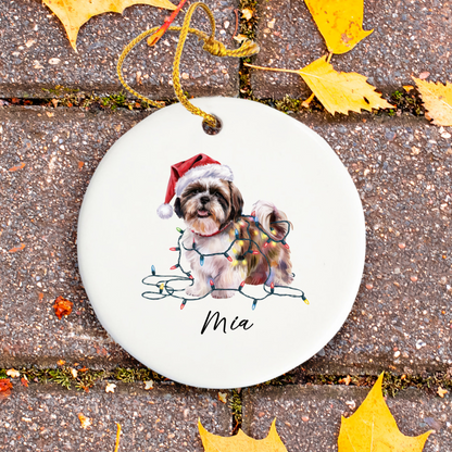 Shih Tzu Ornament Personalized Gift, Custom Holiday Pet Decor