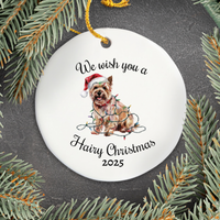 Load image into Gallery viewer, Christmas Cairn Terrier Ornament, Christmas Lights Dog Keepsake
