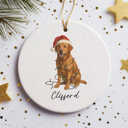 Personalized Fox Red Labrador Retriever Ornament