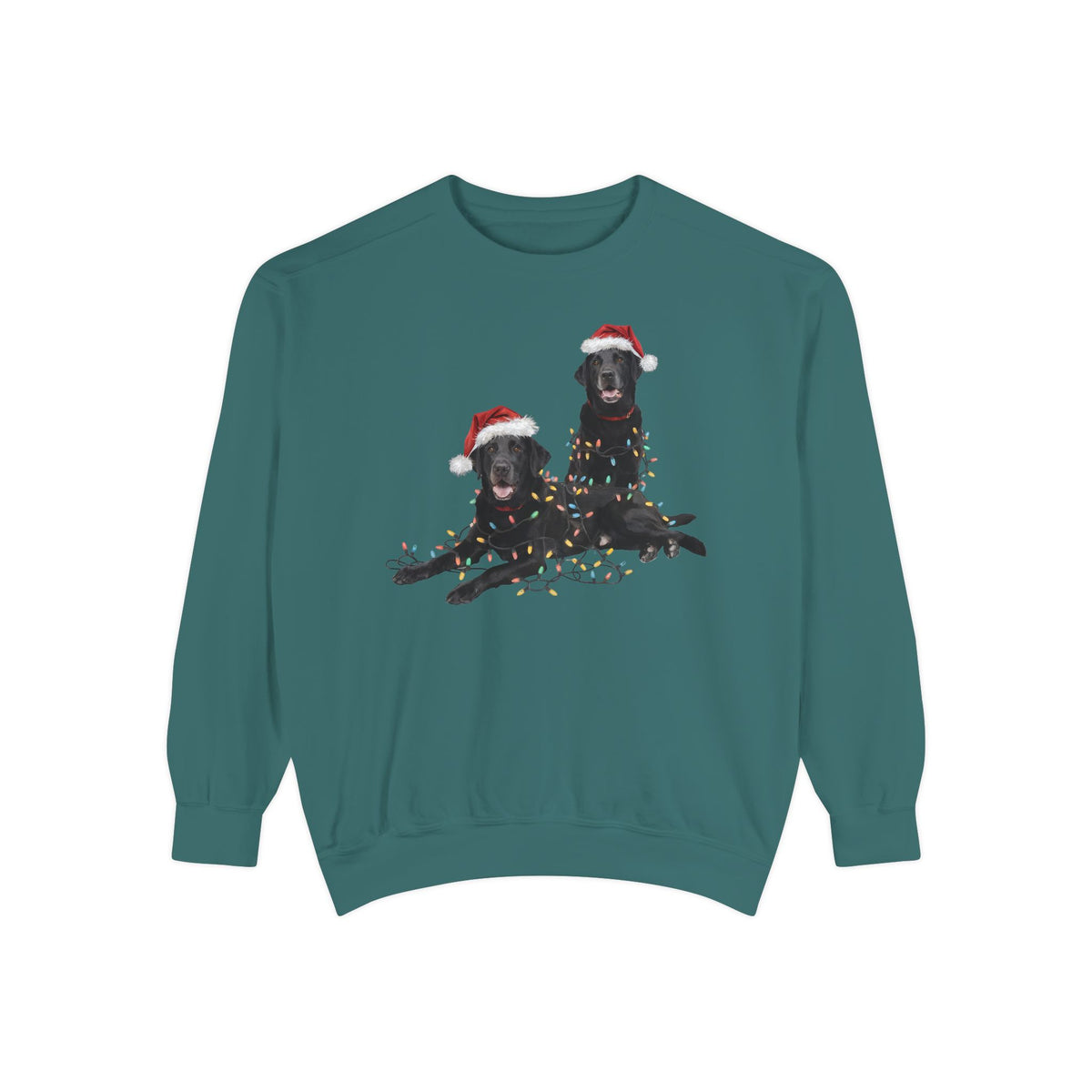 Christmas Black Labs Sweatshirt, Christmas Lights Dog