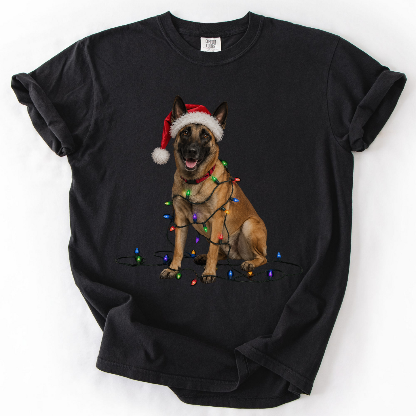 Belgian Malinois Christmas Lights Dog Shirt