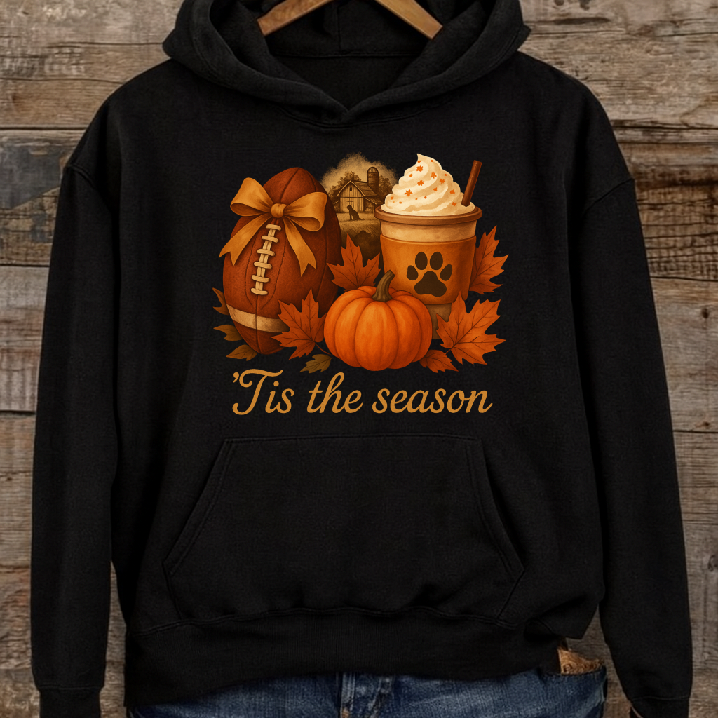 Pumpkin Spice Paw Print Football Top