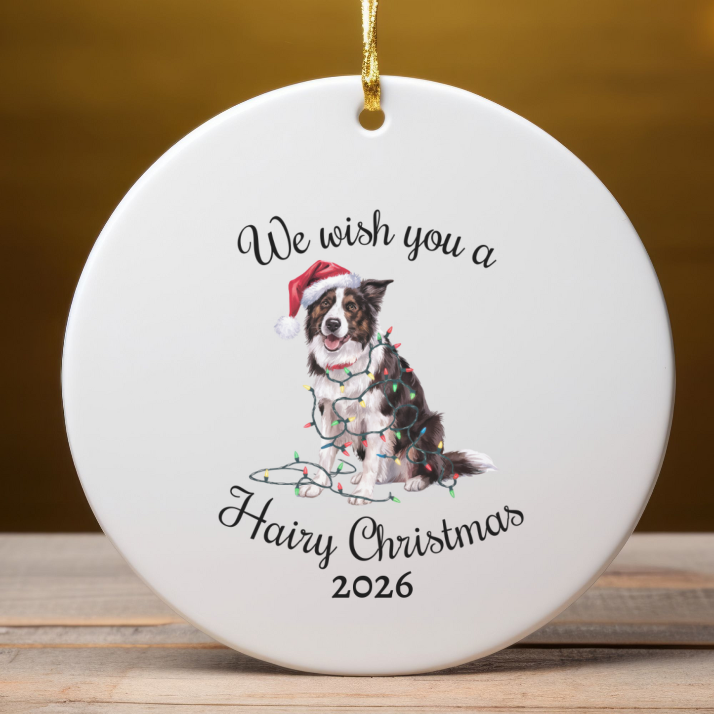 Christmas Border Collie Ornament, Border Collie Mom, Christmas Lights Dog Keepsake, Christmas Dog, Gift For Dog Lover, Border Collie