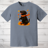 Load image into Gallery viewer, Black Labrador Autumn Sweatshirt, Cute Fall Dog Shirt, Dog Lovers Gift, Cozy Dog Sweater, Labrador in Leaves, Gift For Pet Moms
