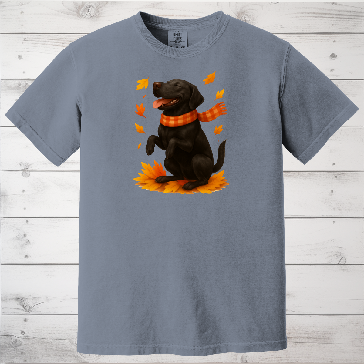 Black Labrador Autumn Sweatshirt, Cute Fall Dog Shirt, Dog Lovers Gift, Cozy Dog Sweater, Labrador in Leaves, Gift For Pet Moms