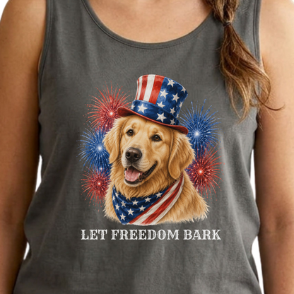 Patriotic Golden Retriever Tank Top