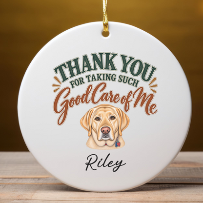 Personalized Veterinarian Ornament, Thank You Vet Gift From Dog, Custom Pet Name Keepsake