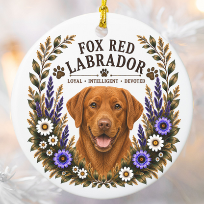 Fox Red Lab Loyal • Intelligent• Devoted Ornament
