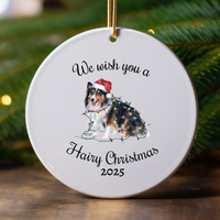 Load image into Gallery viewer, Christmas Sheltie Ornament, Christmas Lights Dog Keepsake
