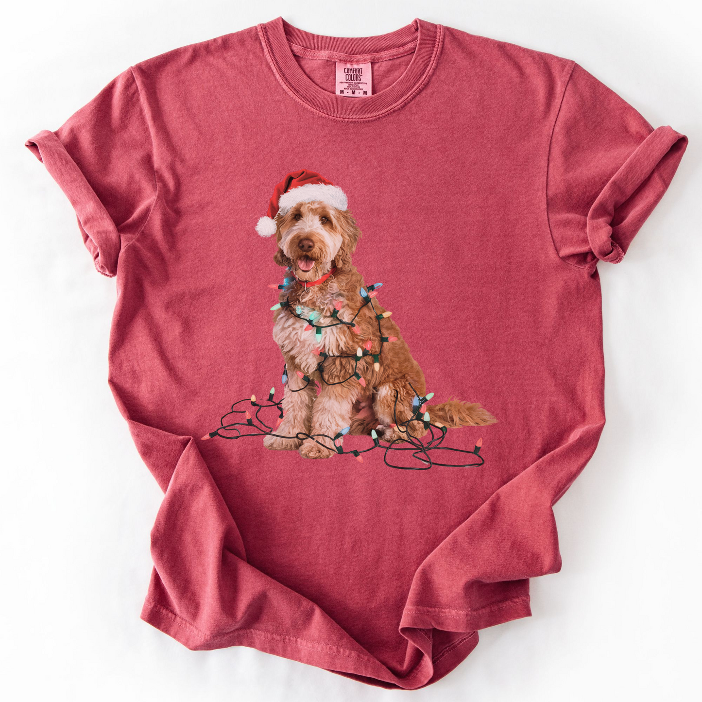 Christmas Goldendoodle Shirt, Christmas Lights Dog Tee, Christmas Dog Tee, Goldendoodle Mom Tshirt, Gift for Dog Lover, Goldendoodle