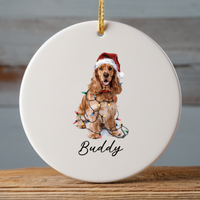 Load image into Gallery viewer, Cocker Spaniel Christmas Ornament, Personalized Dog Ornament
