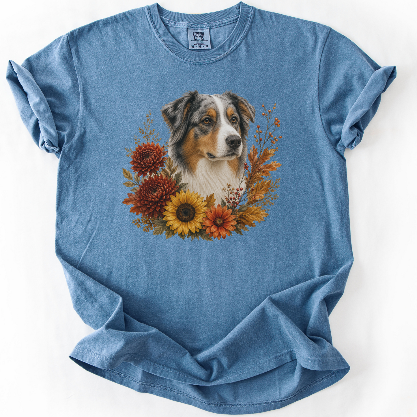 Australian Shepherd Autumn Floral Shirt