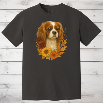 Cavalier King Charles Spaniel Sweatshirt – Blenheim, Ruby or Tri-Color Dog Lover Gift, Cute Fall Floral Crewneck for Pet Owners