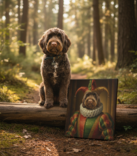 Load image into Gallery viewer, Personalized Jester Dog Portrait, Funny Custom Pet Art Canvas
