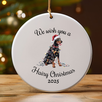 Load image into Gallery viewer, Christmas Doberman Ornament, Christmas Lights Dog Keepsake
