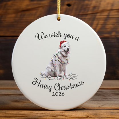 Christmas Great Pyrenees Ornament, Christmas Lights Dog Keepsake
