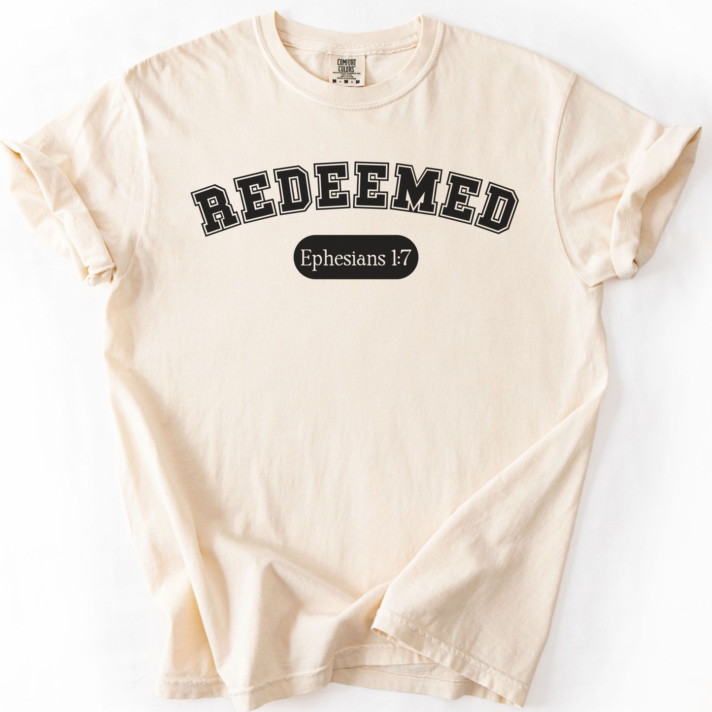 Redeemed Shirt, Christian Comfort Colors Tee, Ephesians 1:7 Bible Verse