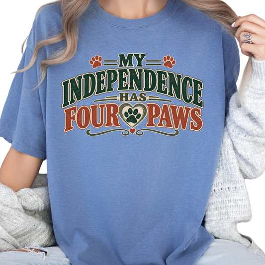Service Dog Handler Shirt, My Independence Has Four Paws, Working Dog Gift