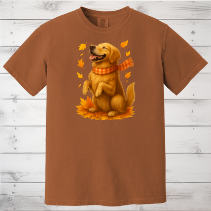 Golden Retriever Fall Shirt, Autumn Dog Sweatshirt, Pet Lover Gift, Cozy Canine Apparel, Seasonal Dog Mom Clothing