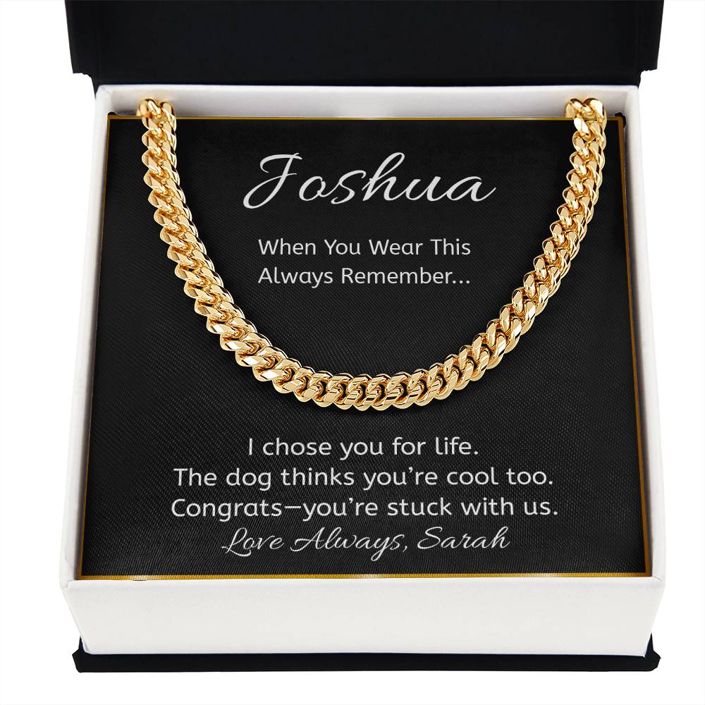 Funny Dog Lover Necklace, “I Chose You for Life” Message Card