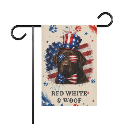 Patriotic Chocolate Lab Garden Flag