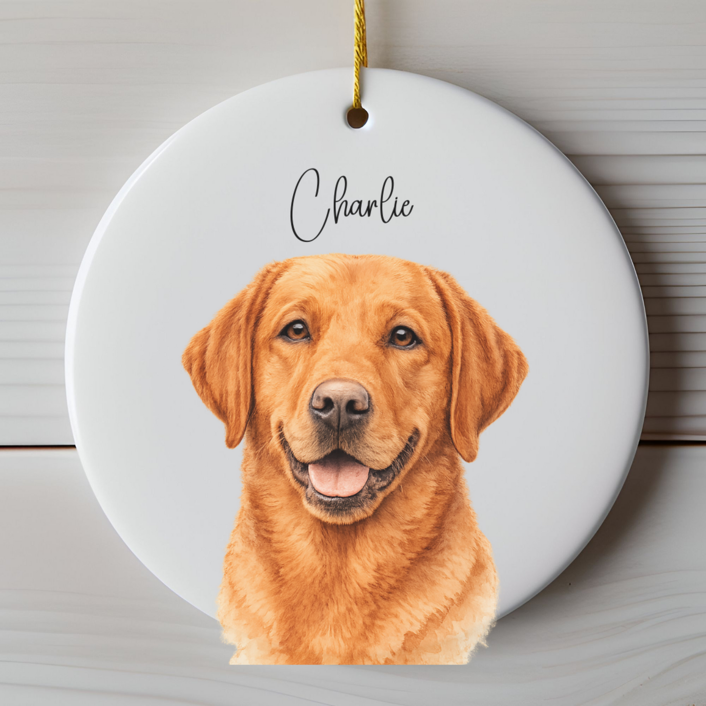 Personalized Watercolor Pet Photo Ornament