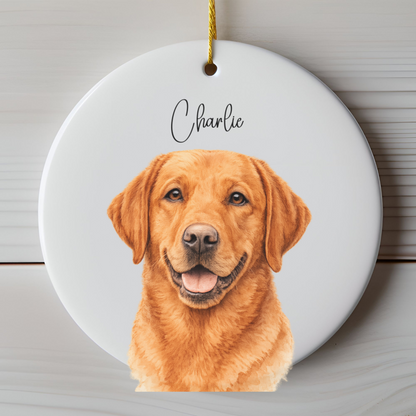 Personalized Watercolor Pet Photo Ornament