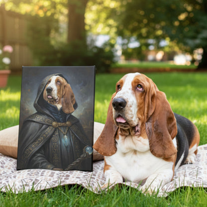 Personalized Dog or Cat Wizard Portrait, Custom Fantasy Sorcerer Pet Canvas
