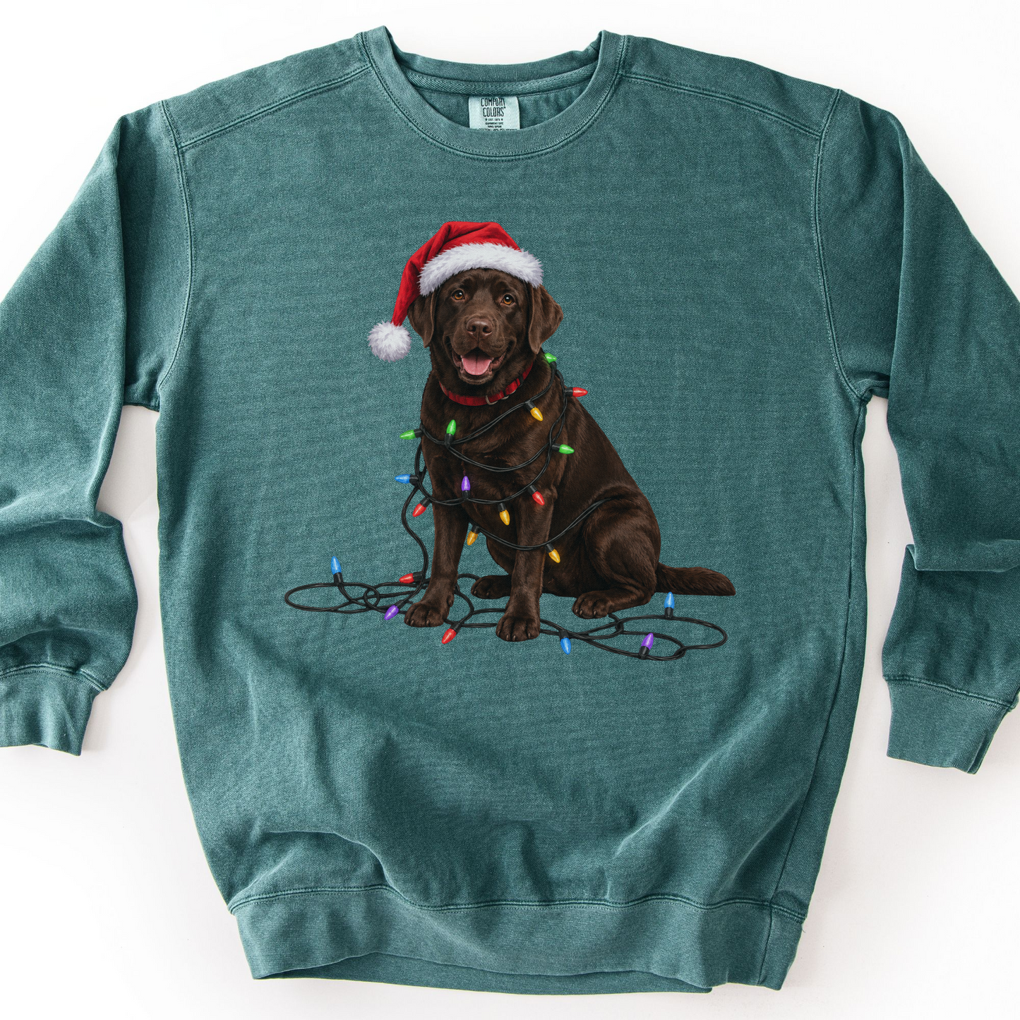 Chocolate Lab Christmas Lights Sweatshirt