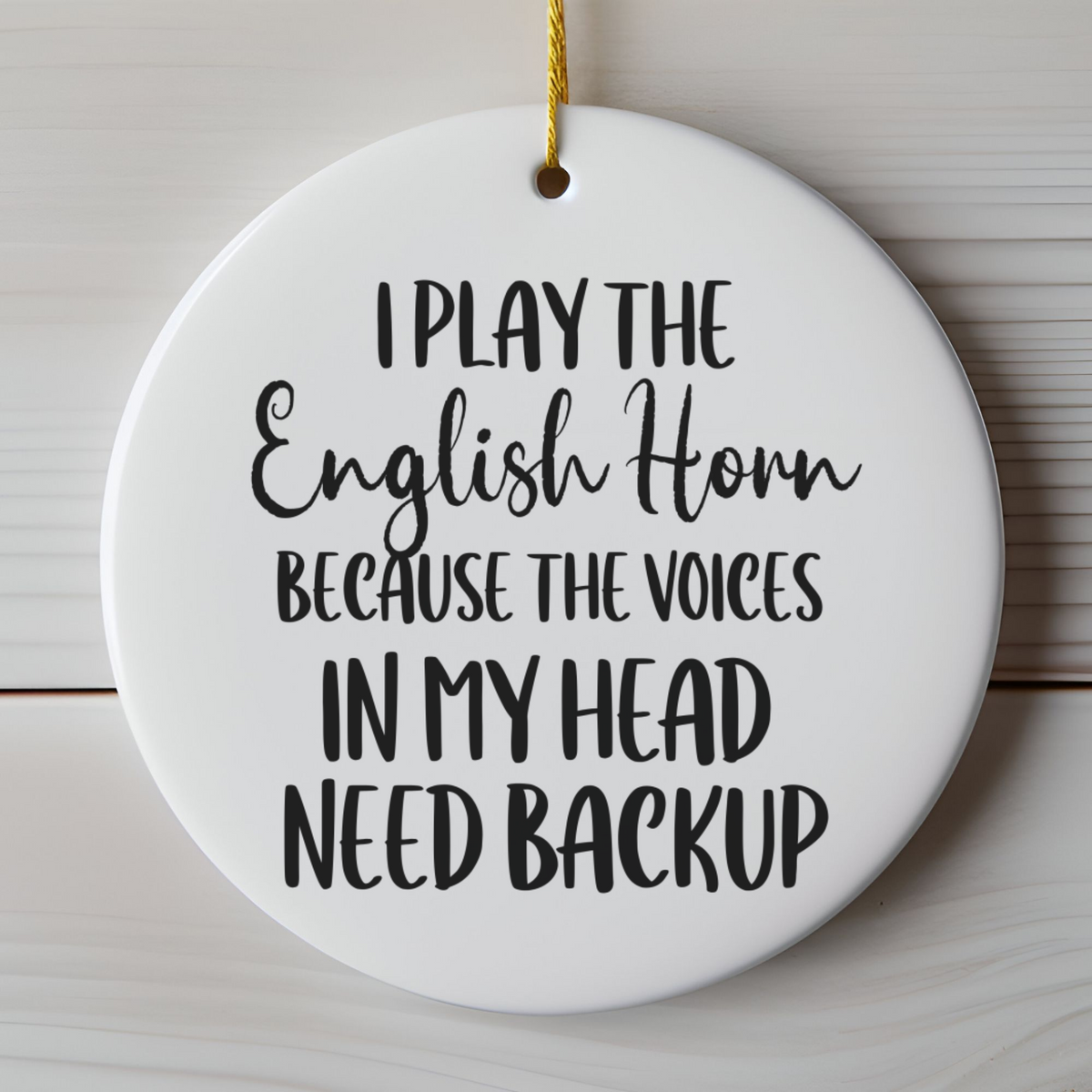 English Horn Player Ornament, Ceramic Musician Gift