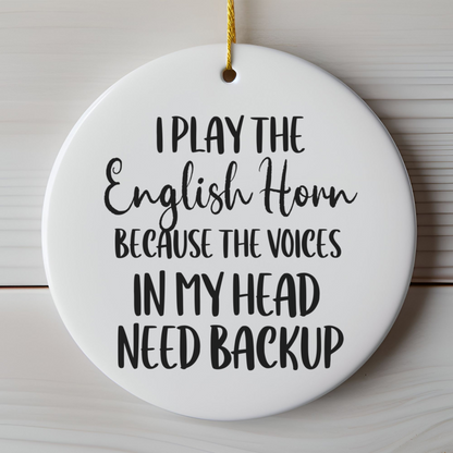 English Horn Player Ornament, Ceramic Musician Gift