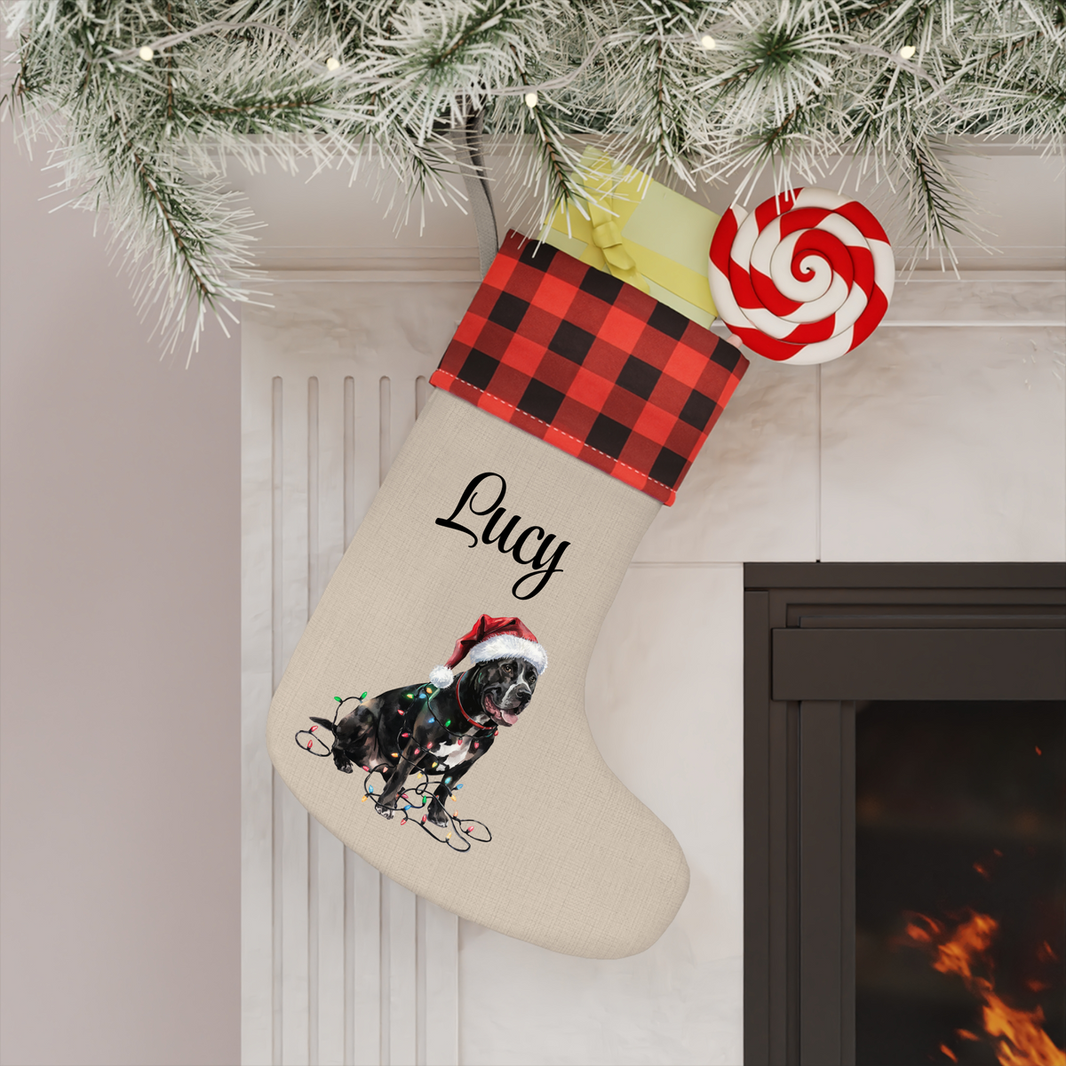 Personalized Cane Corso Christmas Stocking,  Holiday Decor Gift for Pet Lovers